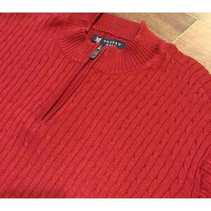 Oxford Golf Sweater Men XL 1/4 Zip Preppy Golfer Ribbed Pullover